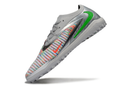 CHUTEIRA SOCIETY NIKE PHANTOM REACTX 6 PRO TF CINZA/PRATA/VERDE (PRONTA ENTREGA)