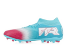 CHUTEIRA SOCIETY PUMA FUTURE ULTIMATE MG AZUL CLARO/ROSA (PRONTA ENTREGA)