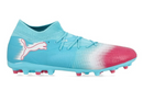 CHUTEIRA SOCIETY PUMA FUTURE ULTIMATE MG AZUL CLARO/ROSA (PRONTA ENTREGA)