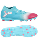 CHUTEIRA SOCIETY PUMA FUTURE ULTIMATE MG AZUL CLARO/ROSA (PRONTA ENTREGA)