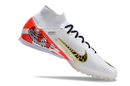 NIKE AIR MERCURIAL SUPERFLY 9 ELITE SOCIETY BRANCO VERMELHO GOLD