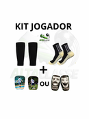 KIT Jogador Meião Cortado + Meia antiderrapante + Caneleira Personalizada