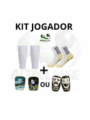 KIT Jogador Meião Cortado + Meia antiderrapante + Caneleira Personalizada