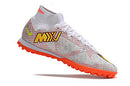 NIKE AIR MERCURIAL SUPERFLY 9 ELITE SOCIETY BRANCO MIX LARANJA